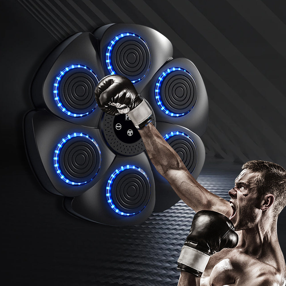 Adjustable Music Boxing Reaction Wall with RGB Lights & Gloves