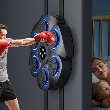 Adjustable Music Boxing Reaction Wall with RGB Lights & Gloves