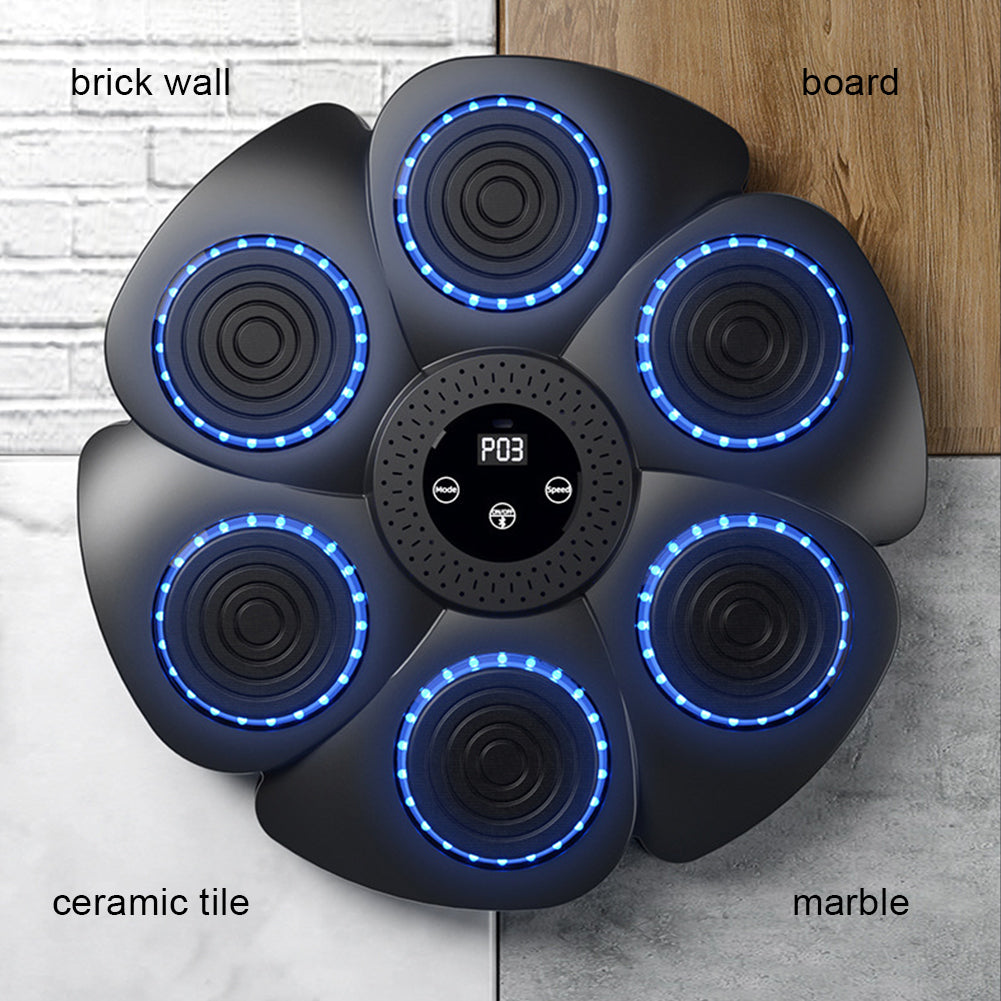 Adjustable Music Boxing Reaction Wall with RGB Lights & Gloves